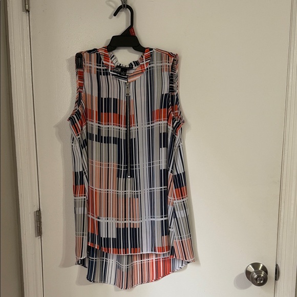 Alfani Sleeveless Striped Top - with matching orange alfani pants - Picture 1 of 4